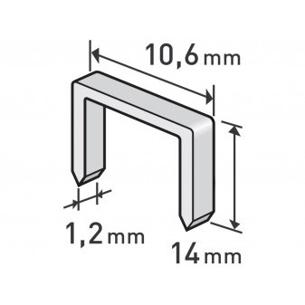 klipsy, opak. 1000 szt, 14mm, 10,6x0,52x1,2mm