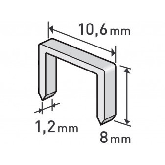 klipsy, opak. 1000 szt, 8mm, 10,6x0,52x1,2mm