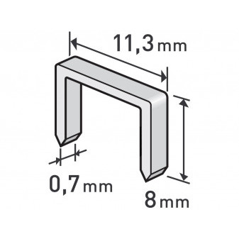 klipsy, opak. 1000 szt, 8mm, 11,3x0,52x0,70mm