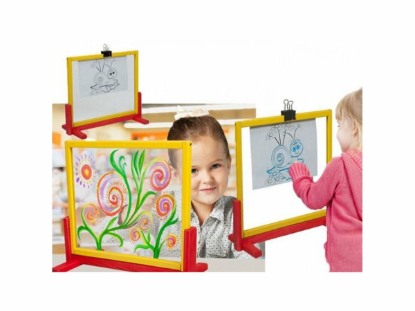 Aga4Kids Dětská tabule s bezpečnostním sklem + oboustranná tabule TBS2