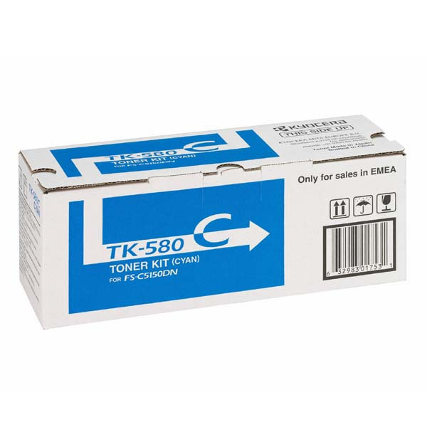 Kyocera originální toner TK580C, cyan, 2800str., 1T02KTCNL0, Kyocera FS- C5150DN