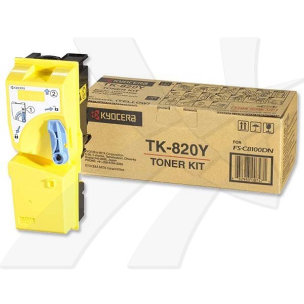 Kyocera originální toner TK820Y, yellow, 7000str., 1T02HPAEU, Kyocera FS-C 8100DN