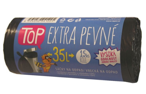 Sáček do koše 35L 15 ks, LDPE, Top extra pevné 07026000