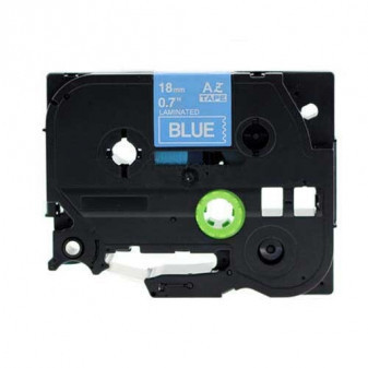 Alternativní páska Brother TZ-545 / TZe-545, 18mm x 8m, bílý tisk / modrý podklad
