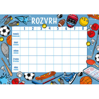 Rozvrh hodin Sport