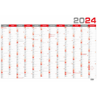 Nástěnný roční kalendář B1 - červený