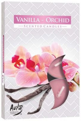 Świeca zapachowa do herbaty Vanilla Orchid 6 szt w pudełku P15-184