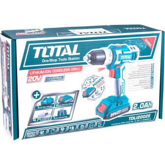 vrtací šroubovák aku, 20V Li-ion (2x), 2000mAh, v tašce, sada 47ks