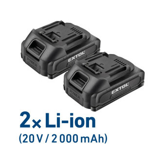 vrtací šroubovák aku, BRUSHLESS, 20V Li-ion, 2×2Ah