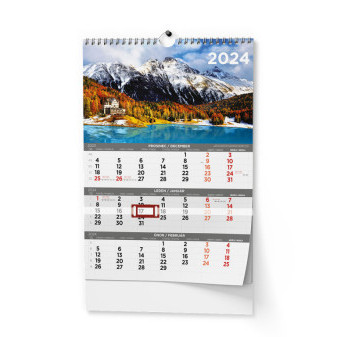 Nástěnný kalendář - Tříměsíční - A3 - Obrázkový