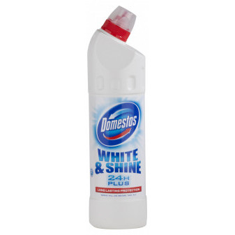 WC čistič 750ml Domestos White & Shine čistí a dezinfikuje