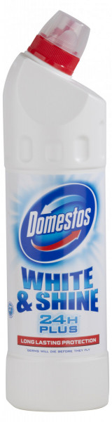 WC 750ml Domestos White & Shine čistí a dezinfikuje