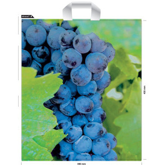 Plastikowa torba na prezent z nadrukiem - Wino winogronowe