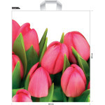 Plastová dárková taška s potiskem - Tulipány